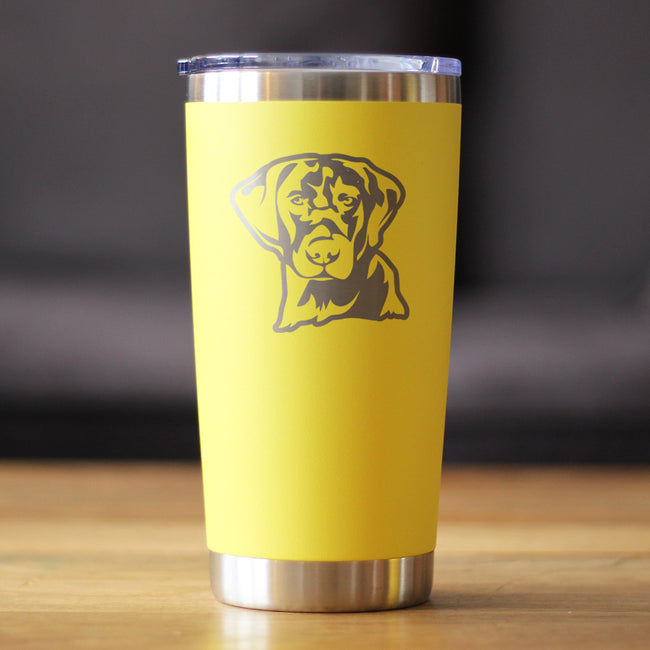 Black Lab Face - Labrador Retriever - Insulated Coffee Tumbler Cup with Sliding Lid - Stainless Steel Insulated Mug - Fun Unique Dog Themed Decor Gifts