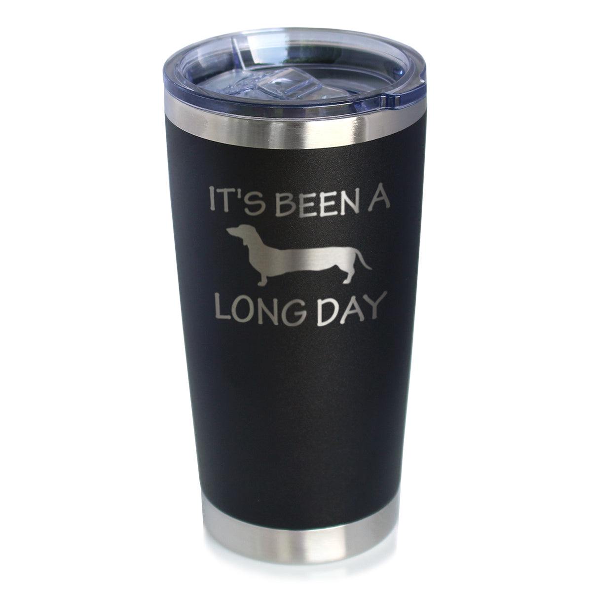 Long Day - Insulated Coffee Tumbler Cup with Sliding Lid - Stainless Steel Insulated Mug - Dog Themed Coffee Gifts