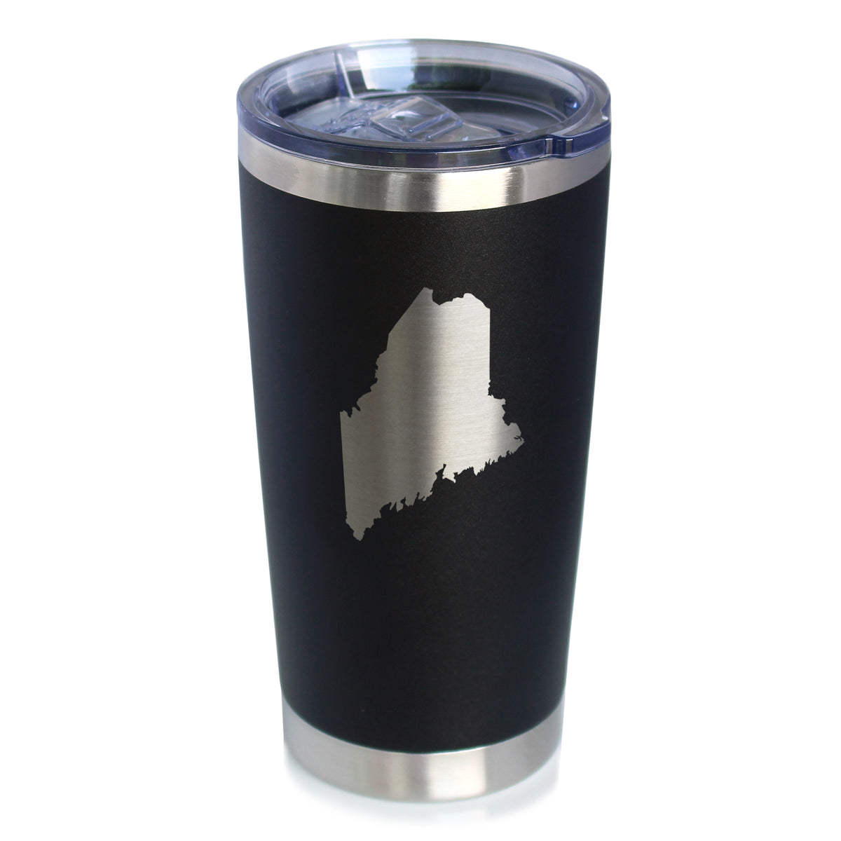 Maine State Outline - Insulated Coffee Tumbler Cup with Sliding Lid - Stainless Steel Travel Mug - Maine Gifts for Women and Men Mainers