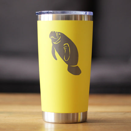 Manatee - Insulated Coffee Tumbler Cup with Sliding Lid - Stainless Steel Travel Mug - Manatee Gifts Women and Men Beach Lovers