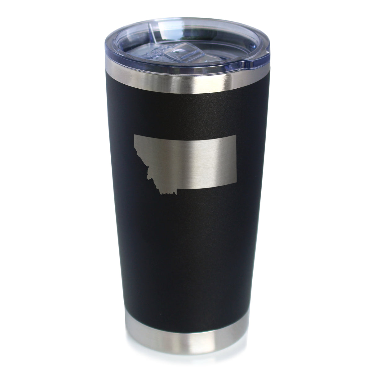 Montana State Outline - Insulated Coffee Tumbler Cup with Sliding Lid - Stainless Steel Travel Mug - Montana Gifts for Women and Men Montanans