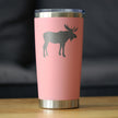 Moose Silhouette - Insulated Coffee Tumbler Cup with Sliding Lid - Stainless Steel Travel Mug - Outdoor Camping Gift for Women and Men