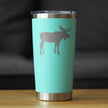 Moose Silhouette - Insulated Coffee Tumbler Cup with Sliding Lid - Stainless Steel Travel Mug - Outdoor Camping Gift for Women and Men