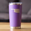 Oklahoma State Outline - Insulated Coffee Tumbler Cup with Sliding Lid - Stainless Steel Travel Mug - Oklahoma Gifts for Women and Men Oklahomans