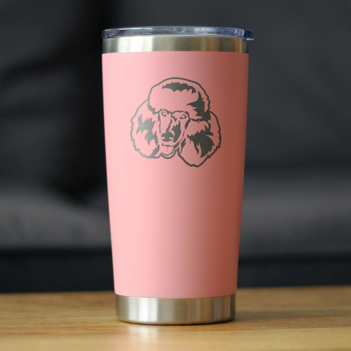 Poodle Happy Face - Insulated Coffee Tumbler Cup with Sliding Lid - Stainless Steel Travel Mug - Poodle Dog Gift for Women and Men