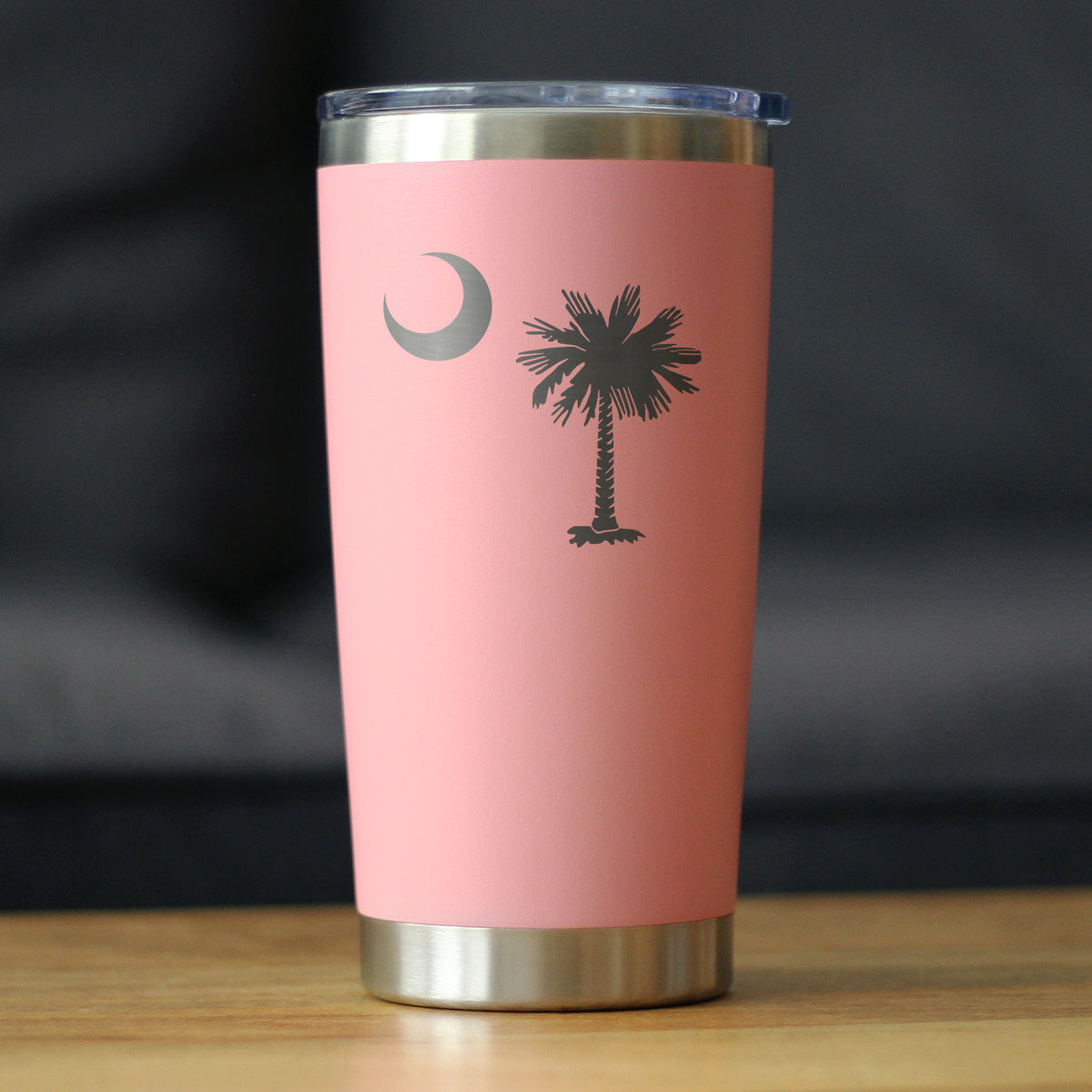 South Carolina Flag - Insulated Coffee Tumbler Cup with Sliding Lid - Stainless Steel Insulated Mug - State Themed Drinking Decor and Gifts for South Carolinian Women &amp; Men