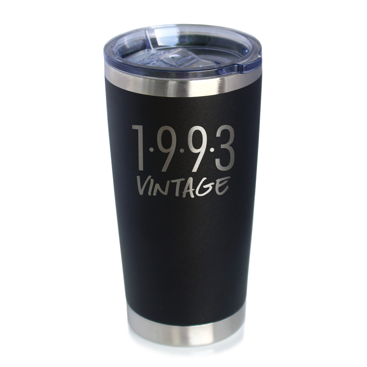 Vintage 1993 - Insulated Coffee Tumbler Cup with Sliding Lid - 20 oz - Funny 32nd Birthday Gift for Women or Men Turning 32