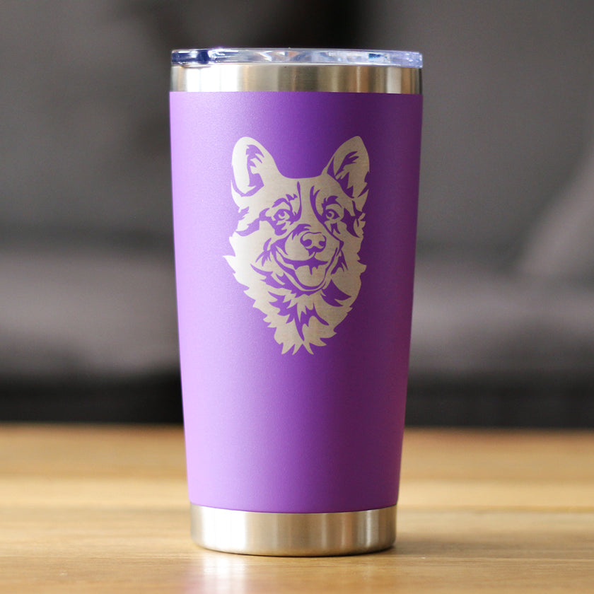 Welsh Corgi Face - 20 oz Coffee Tumbler