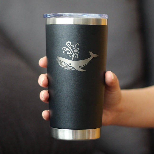 Decorative Whale - 20 oz Coffee Tumbler