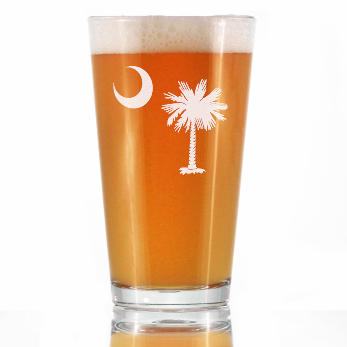 South Carolina Flag Pint Glass for Beer - State Themed Drinking Decor and Gifts for South Carolinian Women &amp; Men - 16 Oz Glasses