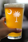 South Carolina Flag Pint Glass for Beer - State Themed Drinking Decor and Gifts for South Carolinian Women & Men - 16 Oz Glasses