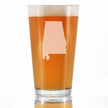 Alabama State Outline Pint Glass for Beer - State Themed Drinking Decor and Gifts for Alabaman Women & Men - 16 Oz Glasses
