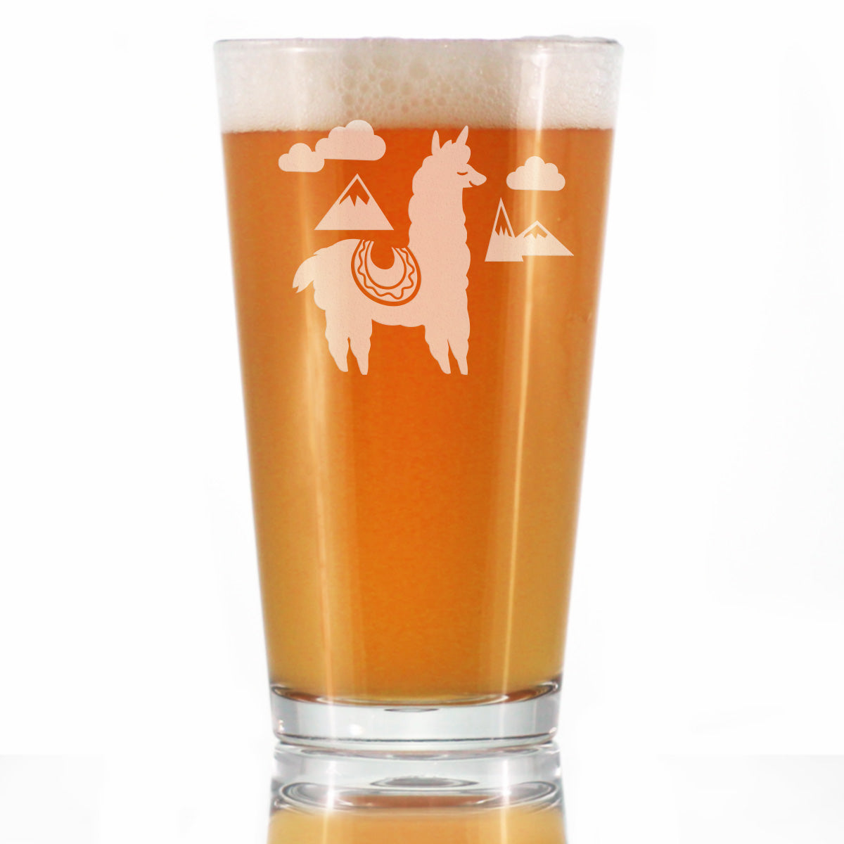Alpaca Pint Glass for Beer - Unique Funny Farm Animal Themed Decor and Gifts for Alpaca Lovers - 16 oz