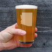 Arizona State Outline Pint Glass for Beer - State Themed Drinking Decor and Gifts for Arizonan Women & Men - 16 Oz Glasses