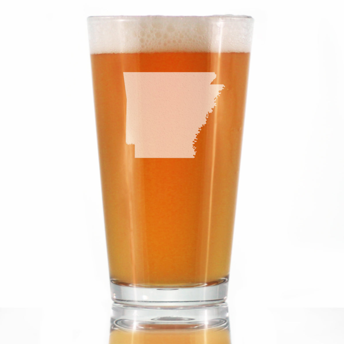 Arkansas State Outline Pint Glass for Beer - State Themed Drinking Decor and Gifts for Arkansans &amp; Arkansawyer Women &amp; Men - 16 Oz Glasses