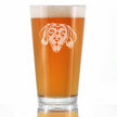 Happy Beagle Face Pint Glass for Beer - Fun Dog Themed Decor and Gifts for Moms & Dads of Beagles - 16 oz Glasses
