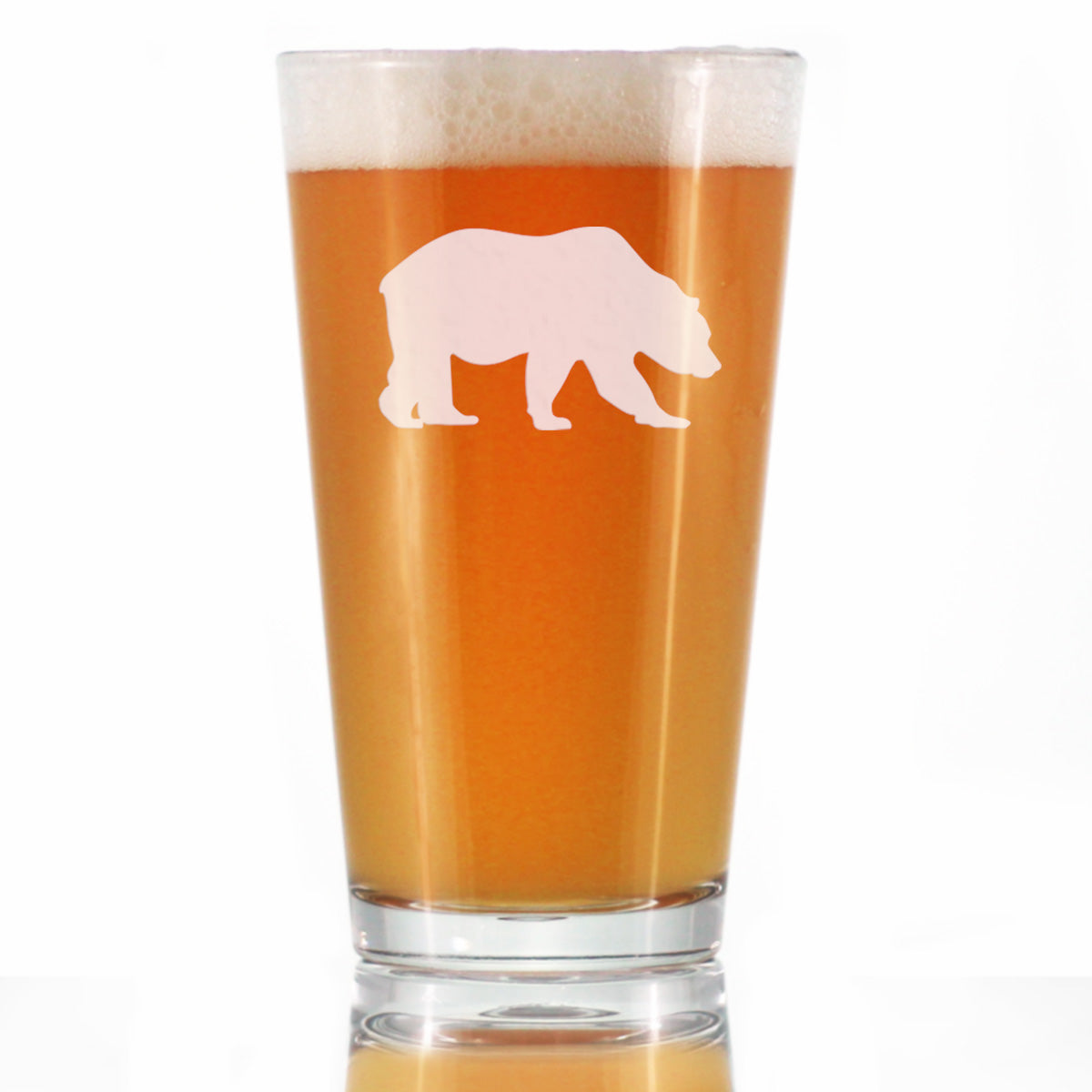Bear Pint Glass for Beer - Cabin Themed Gifts or Rustic Decor for Men and Women - Fun Drinking or Party Glasses - 16 oz