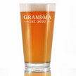 Grandma Est 2022 - New Grandmother Pint Glass Gift for First Time Grandparents - Bold 16 Oz Glasses