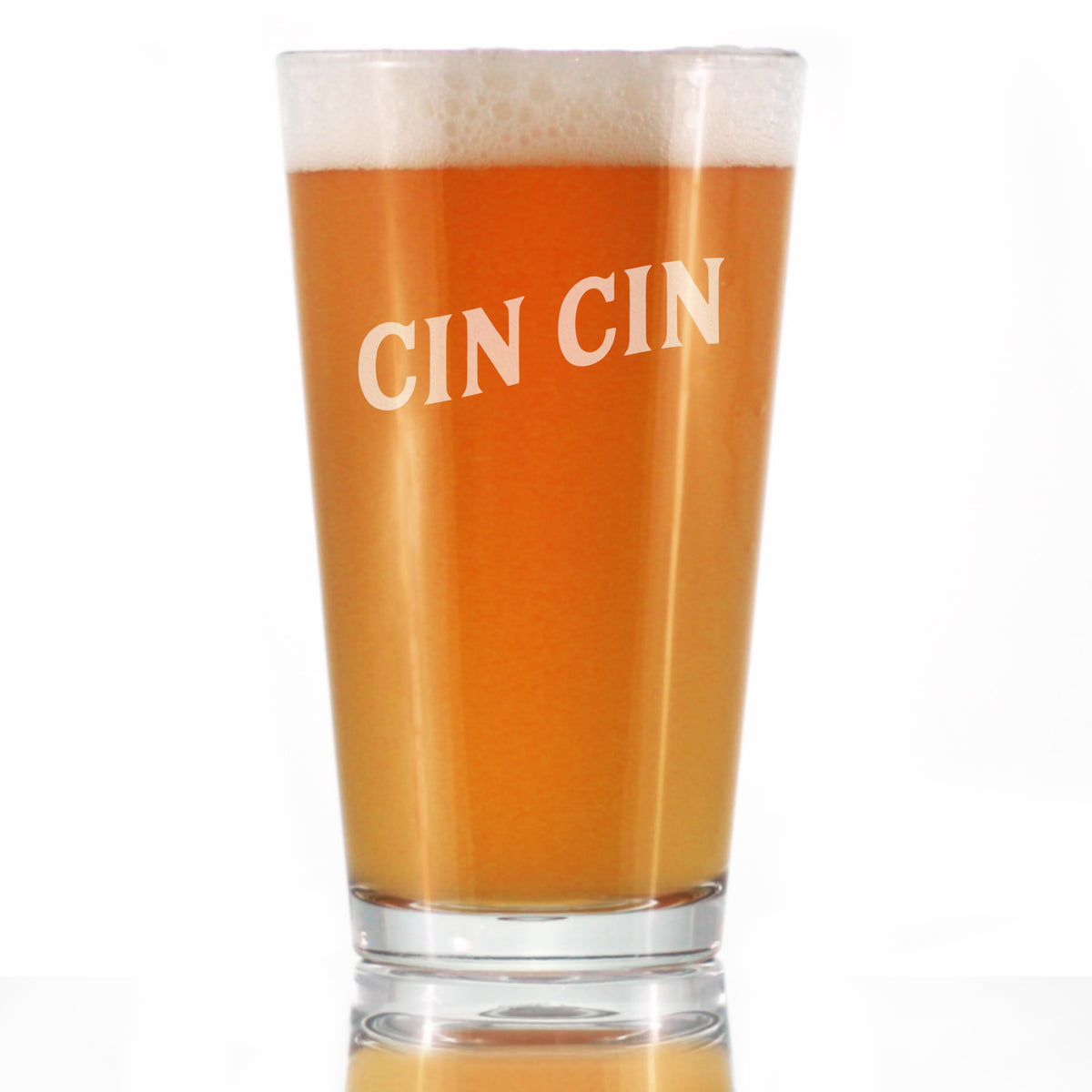 Cin Cin - Italian Cheers - Pint Glass for Beer - Cute Italy Themed Gifts or Party Decor for Women &amp; Men - 16 Oz