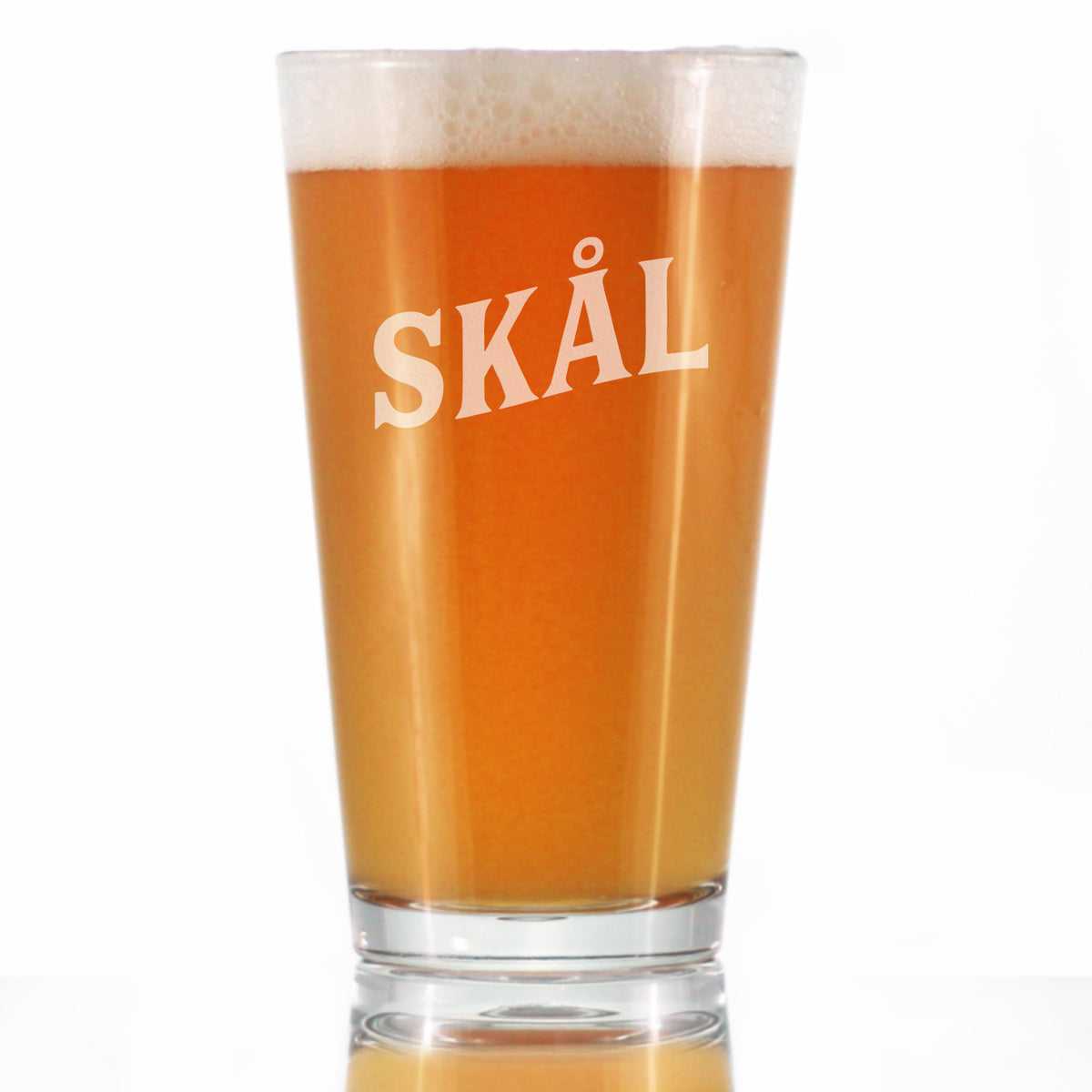 Skal - Norwegian Cheers - Pint Glass for Beer - Cute Sweden and Norway Themed Gifts or Party Decor for Women - 16 Oz