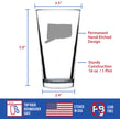 Connecticut State Outline Pint Glass for Beer - State Themed Drinking Decor and Gifts for Connecticuters and Nutmegger Women & Men - 16 Oz Glasses