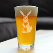Cute Bunny Rabbit - Pint Glass for Beer - Hand Engraved Gifts for Men & Women That Love Bunnies