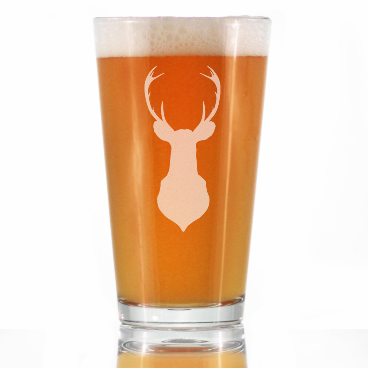 Deer Head - 16 Ounce Pint Glass