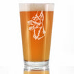 Doberman Face Pint Glass for Beer - Unique Dog Themed Decor and Gifts for Moms & Dads of Pinscher Dobermans - 16 Oz