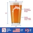 Dolphin - 16 oz Pint Glass for Beer - Cute Dolphin Themed Gifts or Party Decor for Women & Men - Fun Drinking Glasses