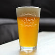 Aunt Est 2021 - New Aunties Pint Glass Gift for First Time Aunts - Decorative 16 Oz Glasses