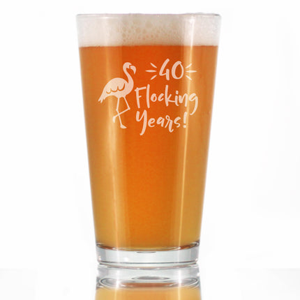 40 Flocking Years - 16 Ounce Pint Glass