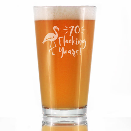 70 Flocking Years - 16 Ounce Pint Glass