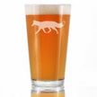 Fox Silhouette Pint Glass for Beer - Cabin Themed Fox Gifts or Rustic Fox Decor for Women and Men - 16 Oz Glasses