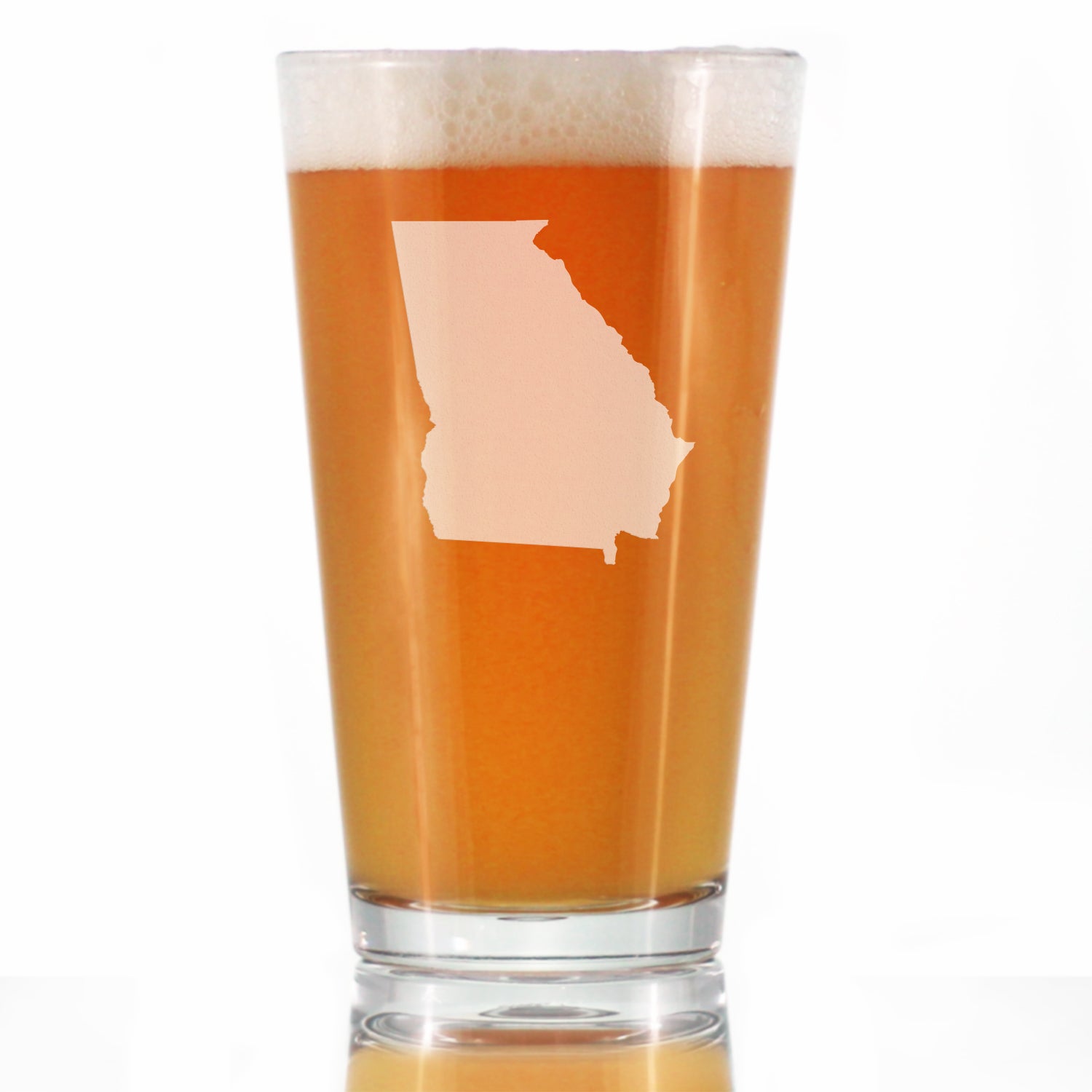 Georgia State Outline Pint Glass for Beer - State Themed Drinking Decor and Gifts for Georgian Women & Men - 16 Oz Glasses