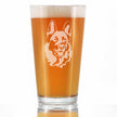 German Shepherd Happy Face Pint Glass - Pint Glass Gifts for Beer Drinking Men & Women - Fun German Shepherds Decor