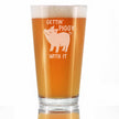 Gettin Piggy With It - Funny Pig Pint Glass Gifts for Beer Drinking Men & Women - Fun Unique Pig Decor