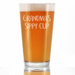 Grandma's Sippy Cup - Funny Pint Glass Gift for Beer Drinking Grandmothers - 16 Oz Mixing Glass for Lagers and Ales