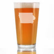 Iowa State Outline Pint Glass for Beer - State Themed Drinking Decor and Gifts for Iowan Women & Men - 16 Oz Glasses