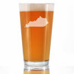 Kentucky State Outline Pint Glass for Beer - State Themed Drinking Decor and Gifts for Kentuckian Women & Men - 16 Oz Glasses