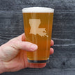Louisiana State Outline Pint Glass for Beer - State Themed Drinking Decor and Gifts for Louisianian Women & Men - 16 Oz Glasses