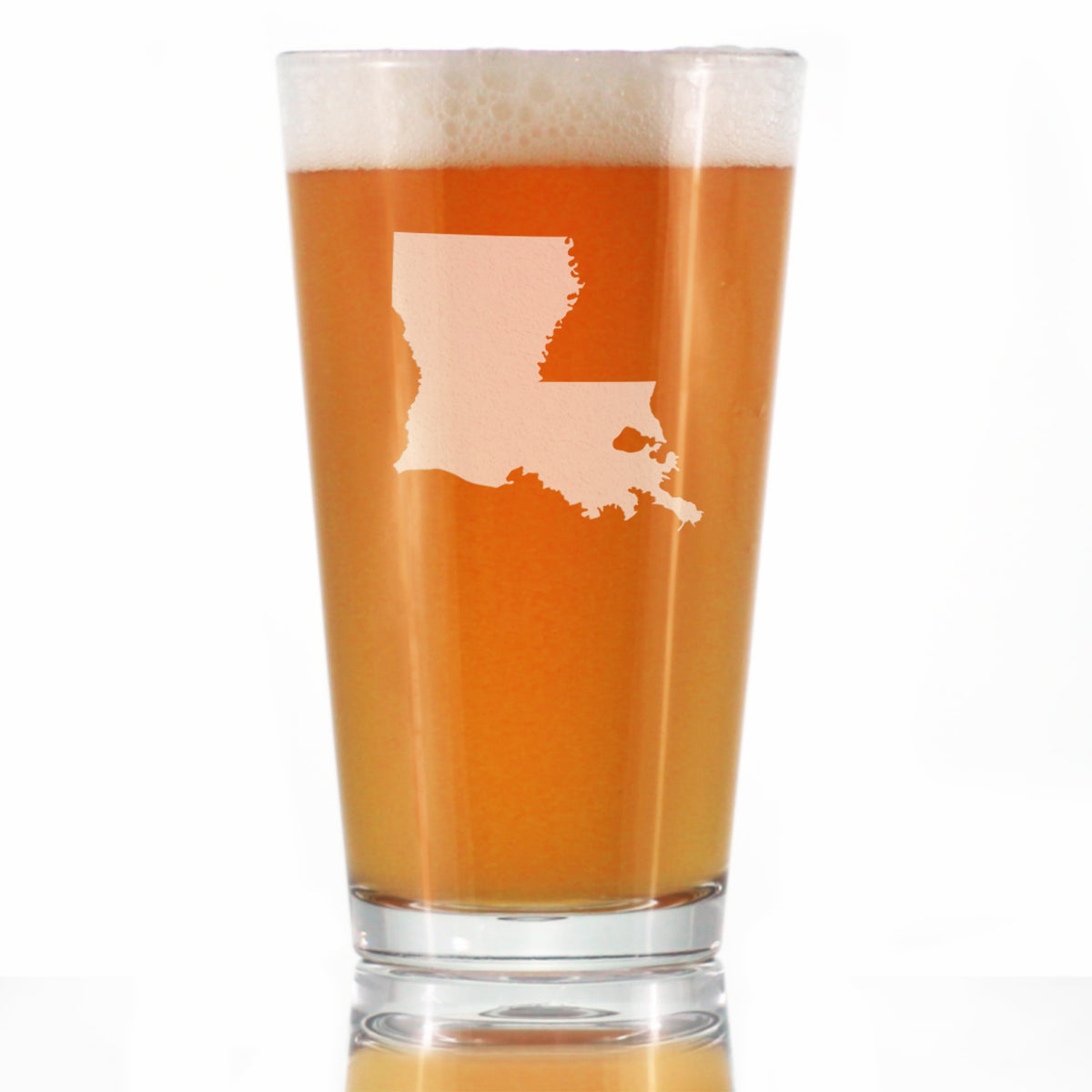 Louisiana State Outline Pint Glass for Beer - State Themed Drinking Decor and Gifts for Louisianian Women &amp; Men - 16 Oz Glasses