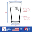 Maryland State Outline Pint Glass for Beer - State Themed Drinking Decor and Gifts for Marylander Women & Men - 16 Oz Glasses