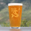 Mermaid Pint Glass for Beer - Fun Mermaids Themed Decor and Gifts for Beach Lovers - 16 Oz Glasses