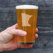 Minnesota State Outline Pint Glass for Beer - State Themed Drinking Decor and Gifts for Minnesotan Women & Men - 16 Oz Glasses