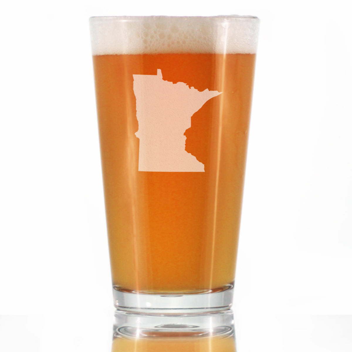 Minnesota State Outline Pint Glass for Beer - State Themed Drinking Decor and Gifts for Minnesotan Women &amp; Men - 16 Oz Glasses