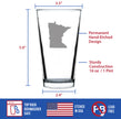 Minnesota State Outline Pint Glass for Beer - State Themed Drinking Decor and Gifts for Minnesotan Women & Men - 16 Oz Glasses