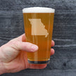 Missouri State Outline Pint Glass for Beer - State Themed Drinking Decor and Gifts for Missourian Women & Men - 16 Oz Glasses