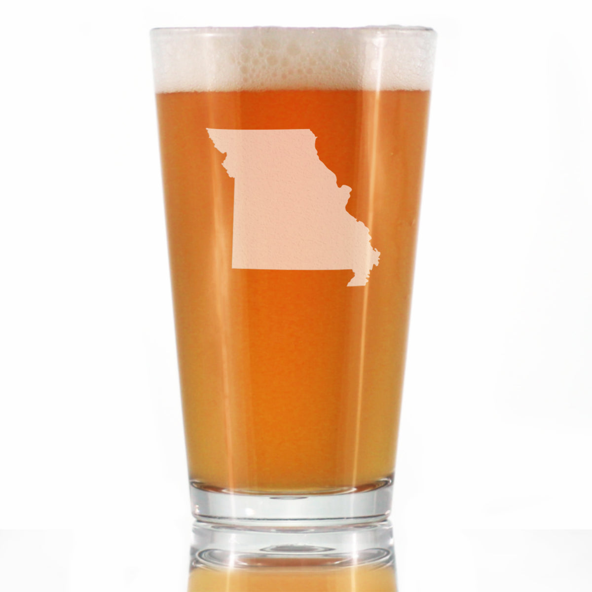 Missouri State Outline Pint Glass for Beer - State Themed Drinking Decor and Gifts for Missourian Women &amp; Men - 16 Oz Glasses