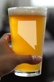Nevada State Outline Pint Glass for Beer - State Themed Drinking Decor and Gifts for Nevadan Women & Men - 16 Oz Glasses