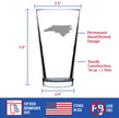 North Carolina State Outline Pint Glass for Beer - State Themed Drinking Decor and Gifts for North Carolinian Women & Men - 16 Oz Glasses